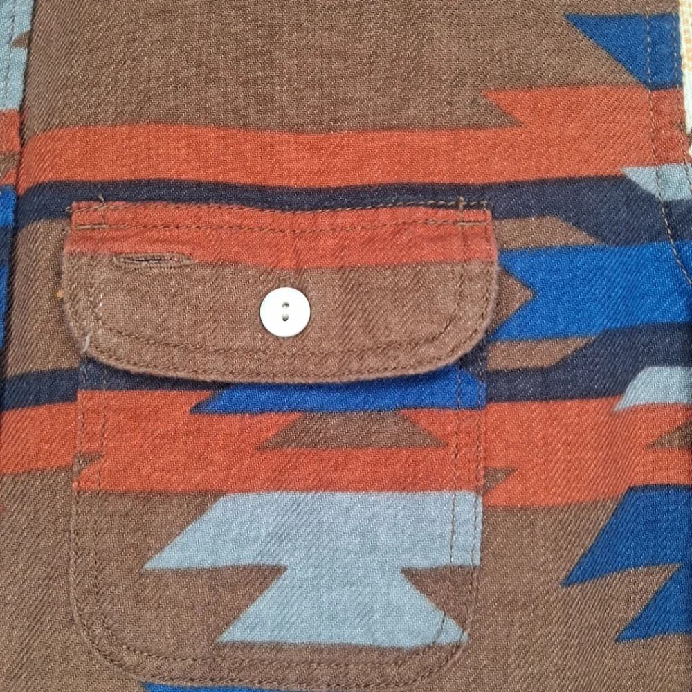 GAP Boys Kids Southwest Carpenter Button Down Shirt Rich Ginger Rodeo Size L (10